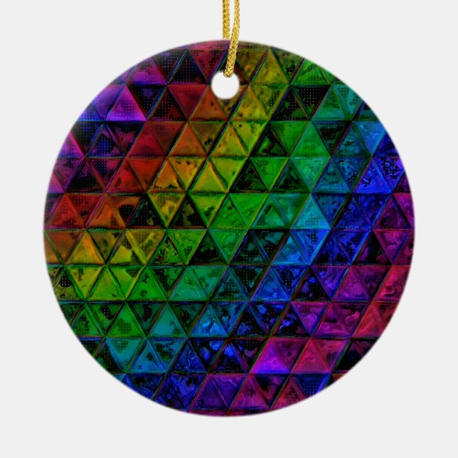 Pride Glass  Ceramic Tree Decoration (Front)