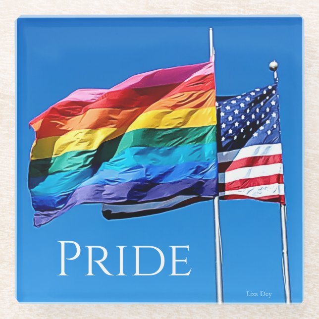 'Pride' Glass Coaster (Front)