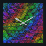 Pride Glass  Square Wall Clock<br><div class="desc">Thank you for checking out my design. Follow my art on Instagram @MRNStudios or ko-fi.com/MRNStudios</div>