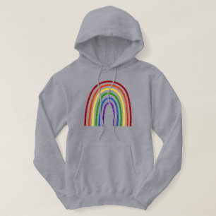 Pride Glitter Handdrawn Rainbow Hoodie