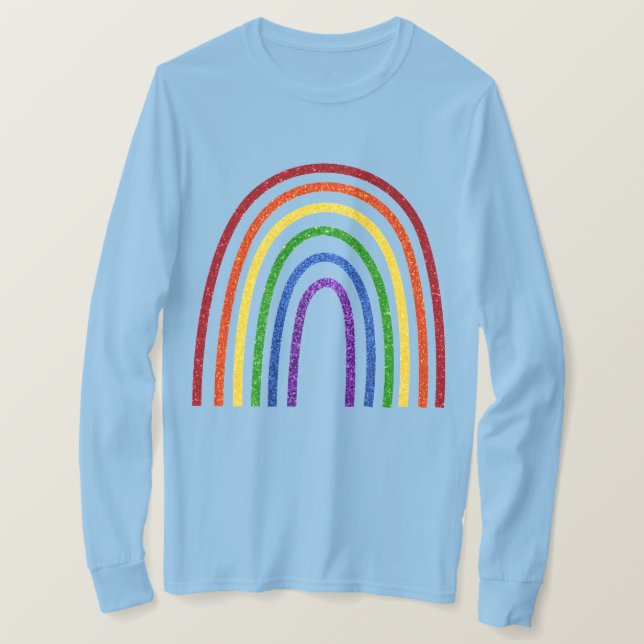 Pride Glitter Handdrawn Rainbow T-Shirt (Design Front)