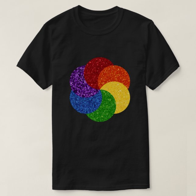 Pride Glitter Rainbow Swirl T-Shirt (Design Front)