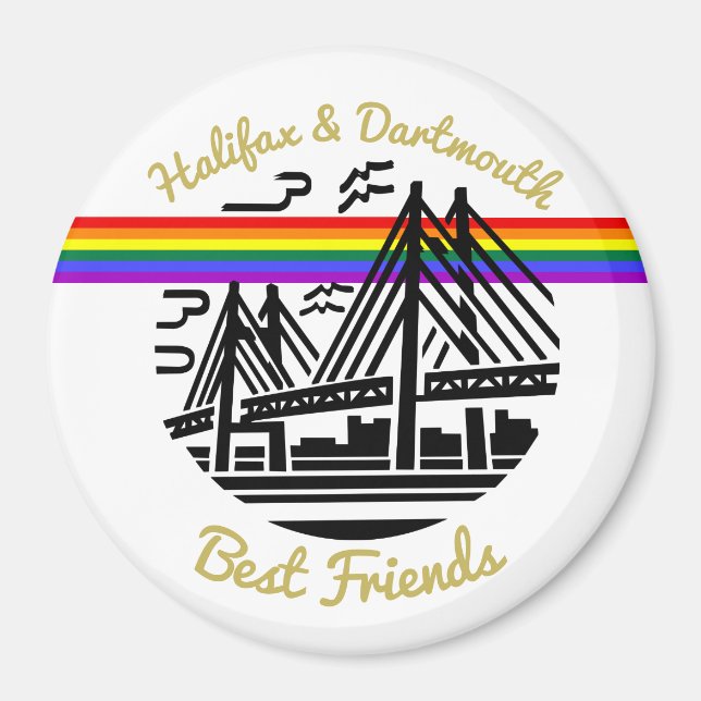 Pride Halifax Dartmouth best friends fridge Magnet (Front)