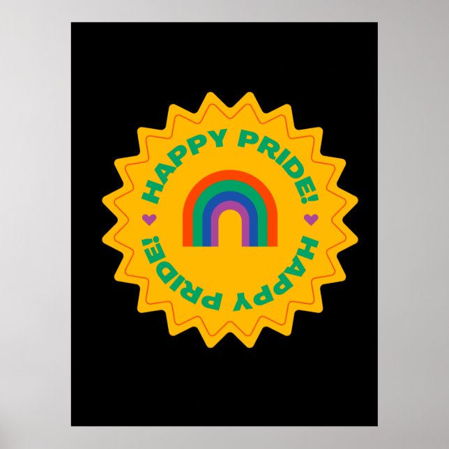 Pride. Happy pride. Gay love. rainbow colour    Poster (Front)