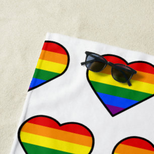 PRIDE HEART BEACH TOWEL