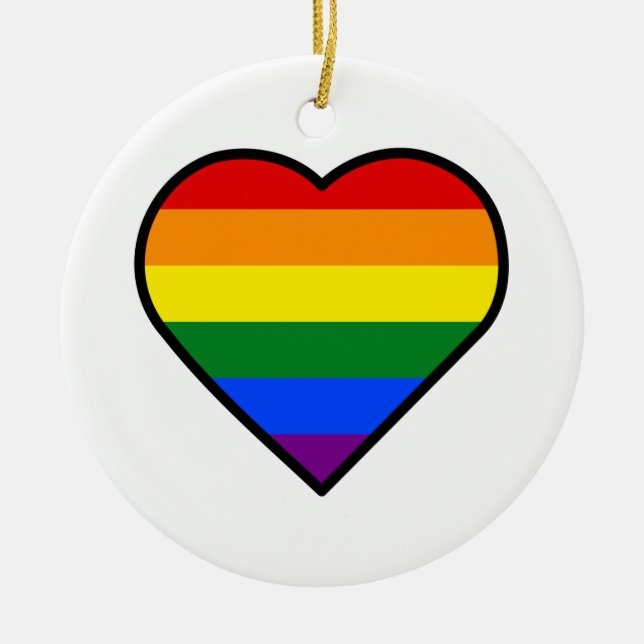 PRIDE HEART CERAMIC TREE DECORATION (Front)