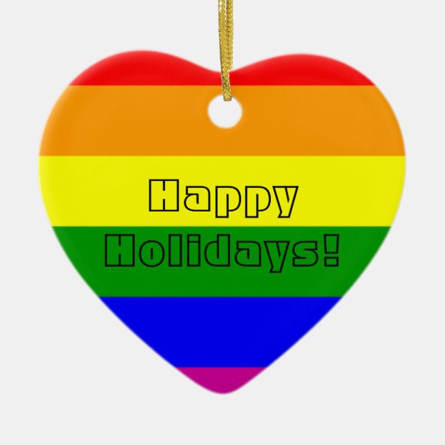 Pride Heart Ceramic Tree Decoration (Front)