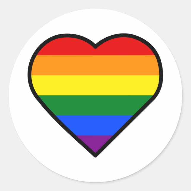 PRIDE HEART CLASSIC ROUND STICKER (Front)