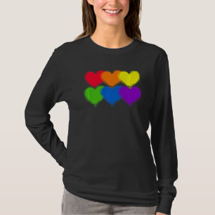 Pride Heart Lgbtq Bisexual Rainbow Love Transgende T-Shirt