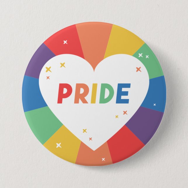 Pride Heart Sparkle 7.5 Cm Round Badge (Front)