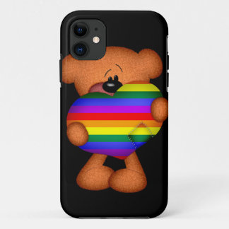 Pride Heart Teddy Bear iPhone 11 Case