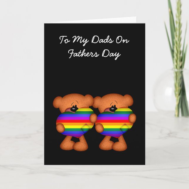 Pride Heart Teddy Bear Fathers Day Card (Front)