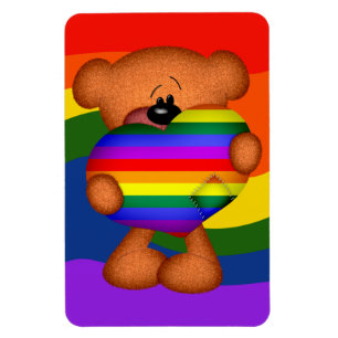 Pride Heart Teddy Bear Magnet