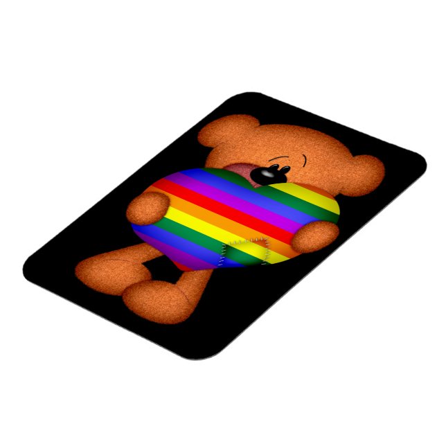 Pride Heart Teddy Bear Magnet (Left Side)