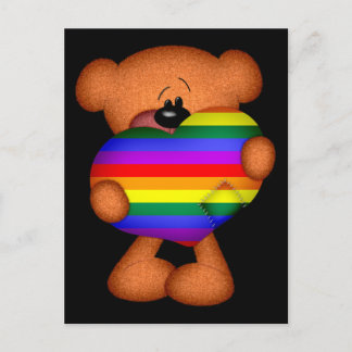 Pride Heart Teddy Bear Postcard