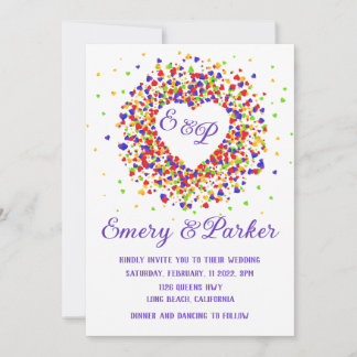Pride Heart Wreath Wedding invitation