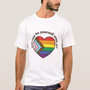 Pride Heart You Can Be Yourself With Me Shirt Desi