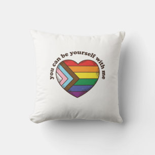 Pride Heart You Can Be Yourself With Me Shirt Desi Cushion