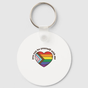 Pride Heart You Can Be Yourself With Me Shirt Desi Key Ring