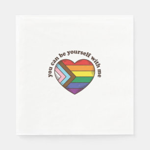 Pride Heart You Can Be Yourself With Me Shirt Desi Napkin