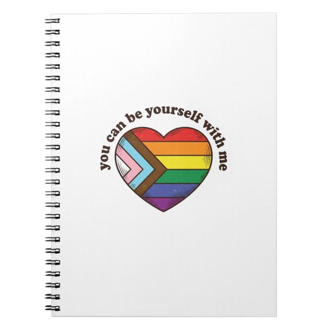 Pride Heart You Can Be Yourself With Me Shirt Desi Notebook (Front)