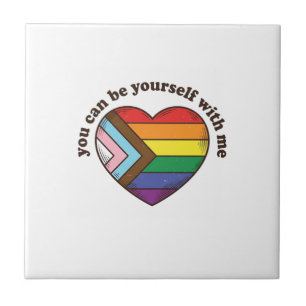 Pride Heart You Can Be Yourself With Me Shirt Desi Tile