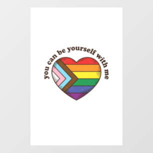 Pride Heart You Can Be Yourself With Me Shirt Desi Window Cling