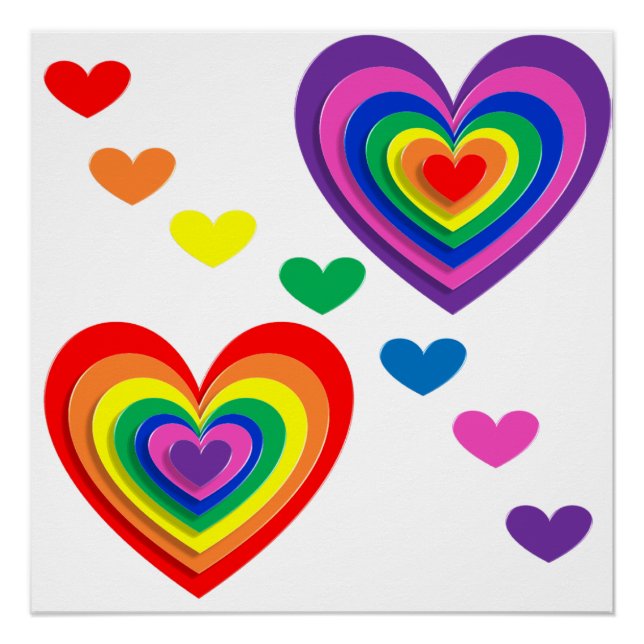 pride hearts bg poster (Front)