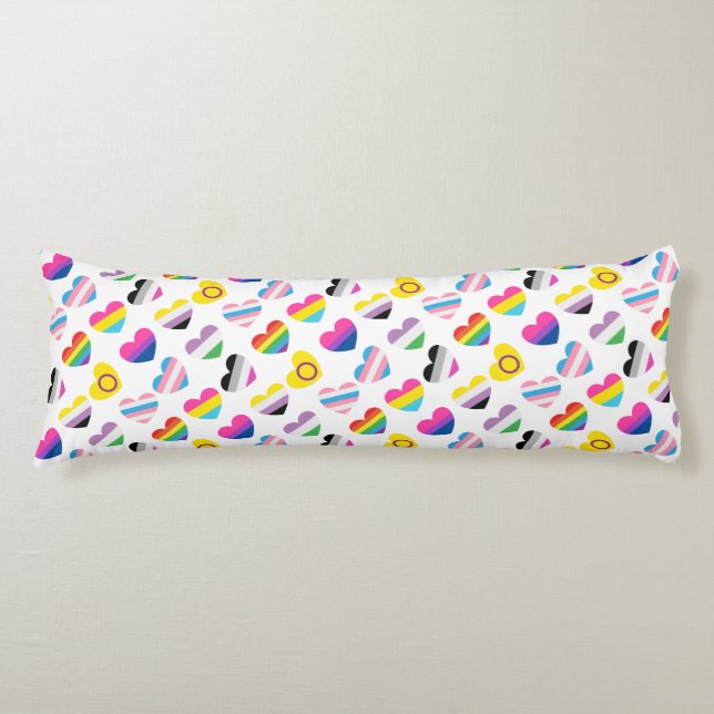 Pride Hearts Body Pillow (Front)