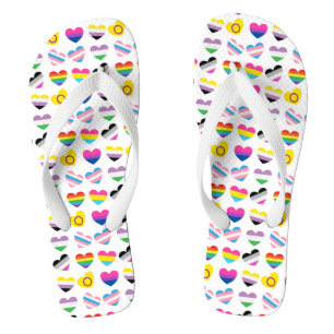 Pride Hearts Flip Flops