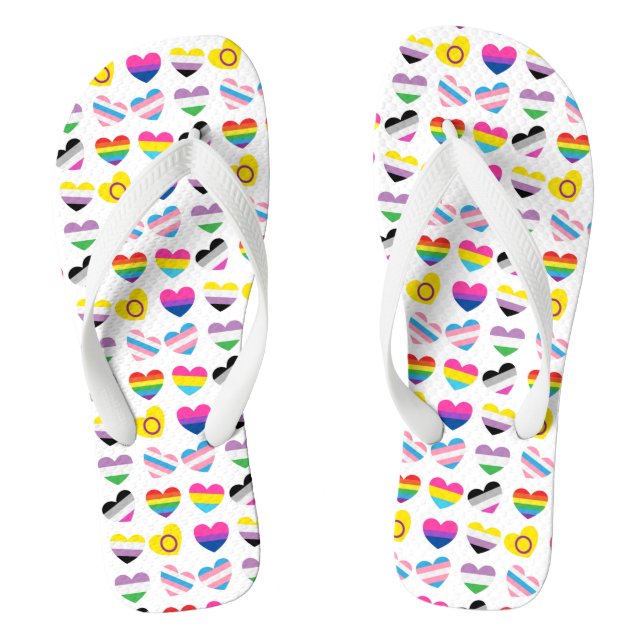 Pride Hearts Flip Flops (Footbed)