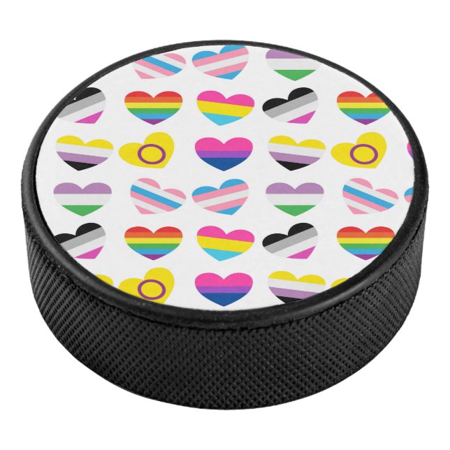 Pride Hearts Hockey Puck (3/4)