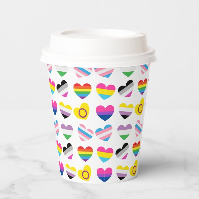 Pride Hearts Paper Cups (Front)