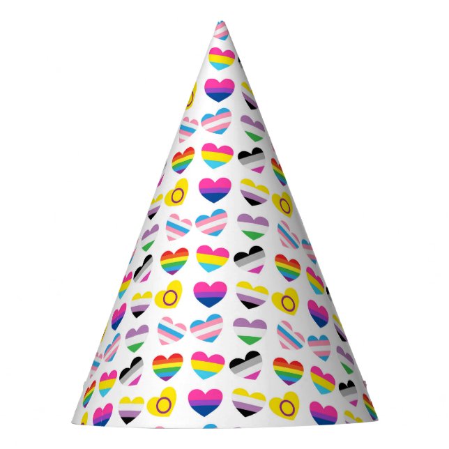 Pride Hearts Party Hat (Front)