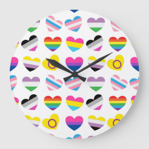 Pride Hearts Wall Clock