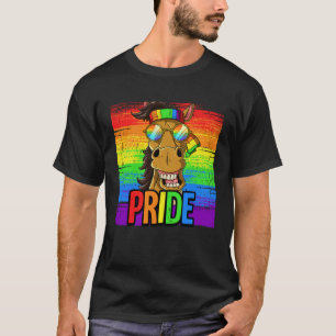 Pride Horse LGBTQ Rainbow Flag Pride Month T-Shirt