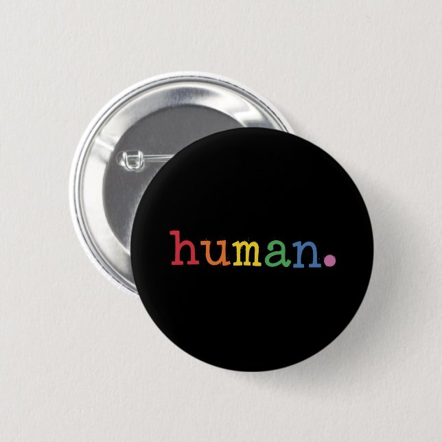 Pride Human LGBT Rainbow LGBTQ Equality 6 Cm Round Badge (Front & Back)
