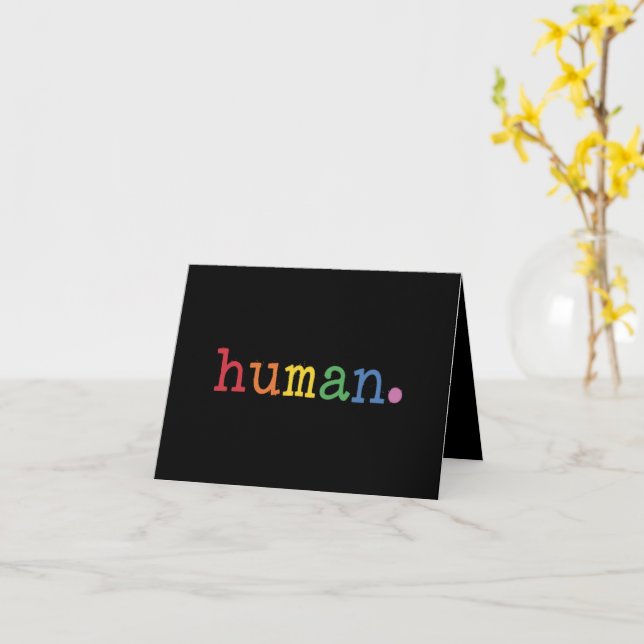 Pride Human LGBT Rainbow LGBTQ Equality Card (Yellow Flower)