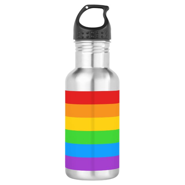 Pride Hydrate: Rainbow Flag 532 Ml Water Bottle (Front)
