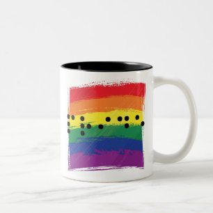 Pride in Braille Two-Tone Coffee Mug