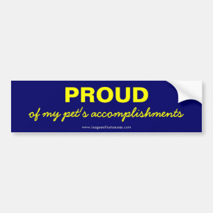 "Pride in Pet" bumper sticker