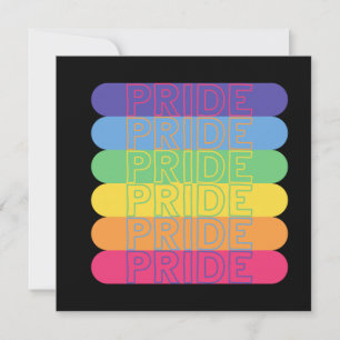 Pride in rainbow colours card