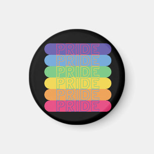 Pride in rainbow colours magnet