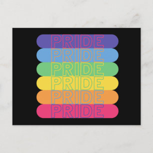 Pride in rainbow colours postcard