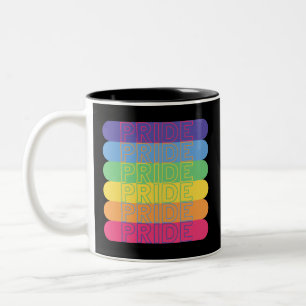 Pride in rainbow colours Two-Tone coffee mug