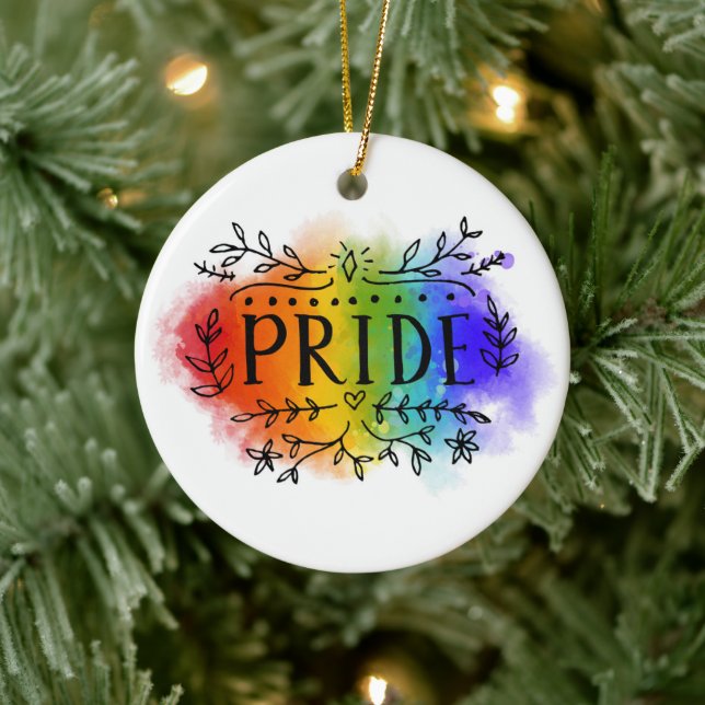 Pride in Watercolor Ceramic Tree Decoration (Tree)