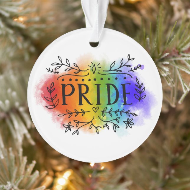 Pride in Watercolor Ornament (Tree)