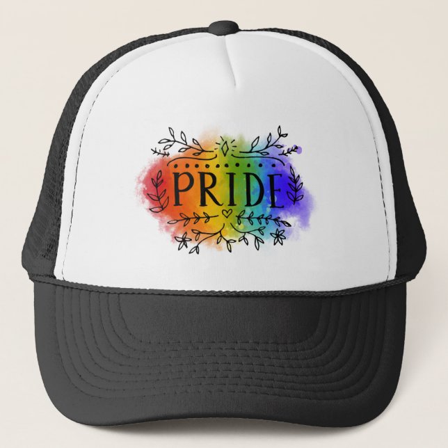 Pride in Watercolor Trucker Hat (Front)