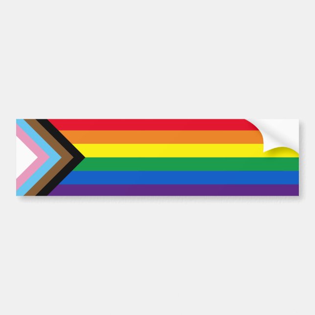 Pride Inclusive diverse rainbow Lgbtq gay flag car Bumper Sticker (Front)