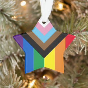 Pride Inclusive rainbow Lgbtq gay diversity star Ornament